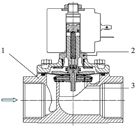 elektromagnitnyy klapan ode 21IH7K1V350 chertez
