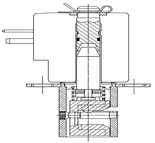 perezhimnoj elektromagnitnyj klapan ode 21Z16M2S05 chertez