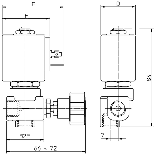 elektromagnitnyy klapan ode 21A16KR25 razmery