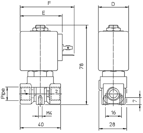 elektromagnitnyy klapan ode 21A3KB15 razmery