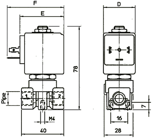elektromagnitnyy klapan ode 21A3KR30 razmery