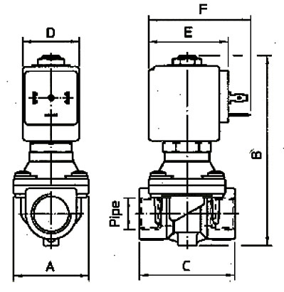elektromagnitnyy klapan ode 21H12KOE120 razmery