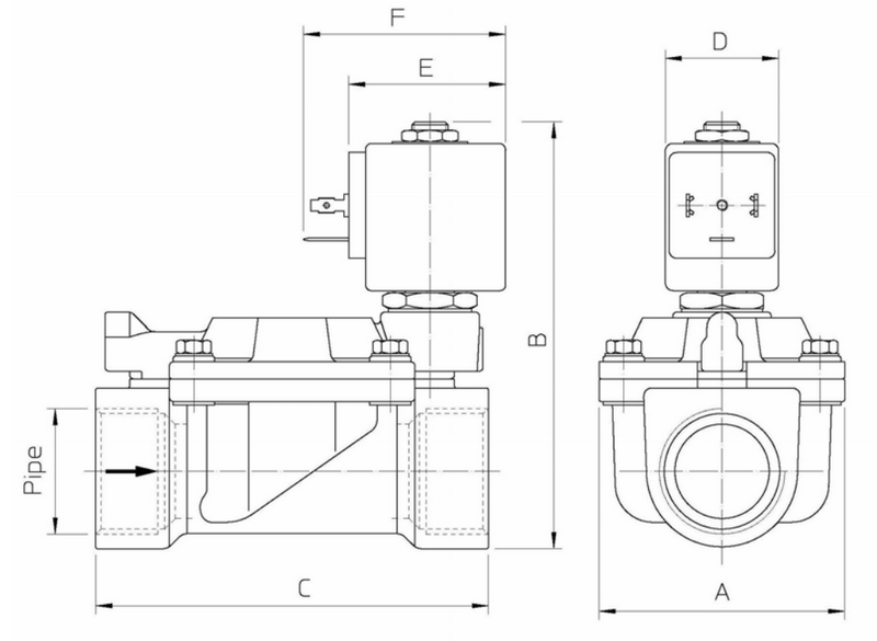 Размеры электромагнитного клапана ODE 21W5KV350 elektromagnitnyy klapan ode 21w5kv350 razmery
