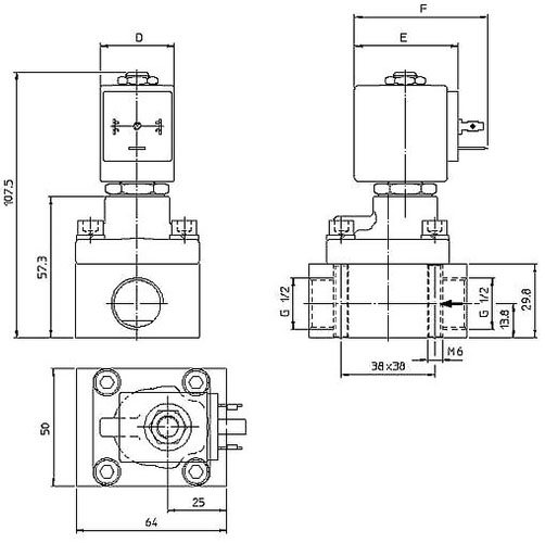 elektromagnitnyy klapan ode 4966K0Q120 razmery